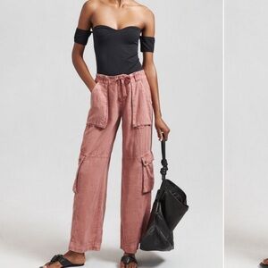 Pilcro Wide Leg Pants in Dusty Pink